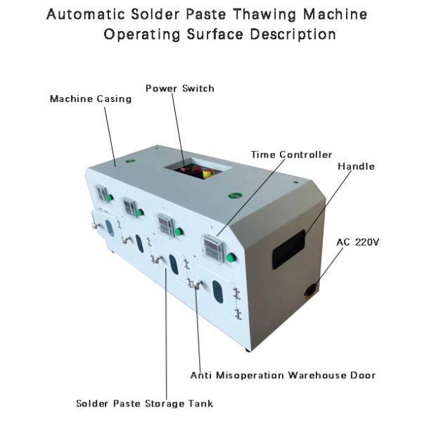 4 Tanks Imported Electrical Components Fully Automatic Timed Solder Paste Rewarming Machine For Temperature 1