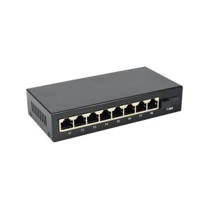 Quality Wholesale factory 1*SC Single mode to 8 port10/100/1000M Base T Tx1310nm fiber optical switch network POE switch for sale