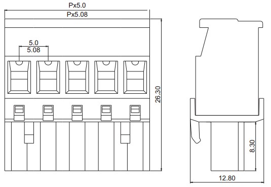 2P Electrical Plug-In Terminal Block Wire Range 28 Awg 12 Awg