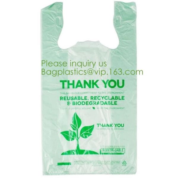 Organic Recycling and compostable bag,Eco friendly Compostable,compostable biobased plastic tshirt bag bagease bagplasti