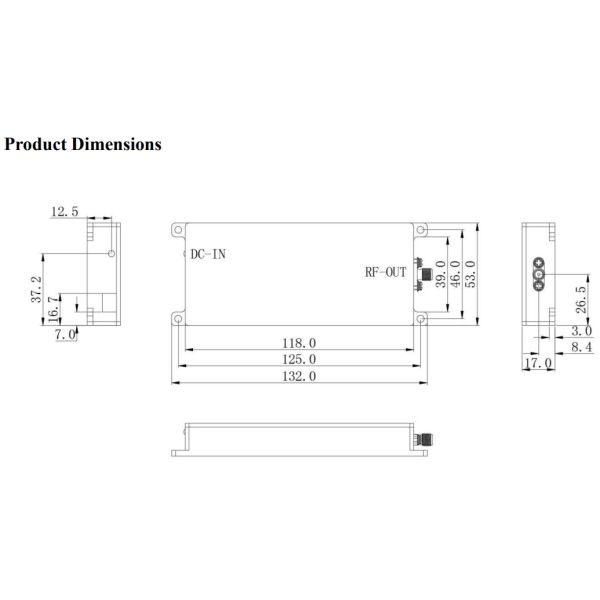 40W Wireless High Power Linear Amplifier With 1dB Power Flatness for 5725-5850MHz