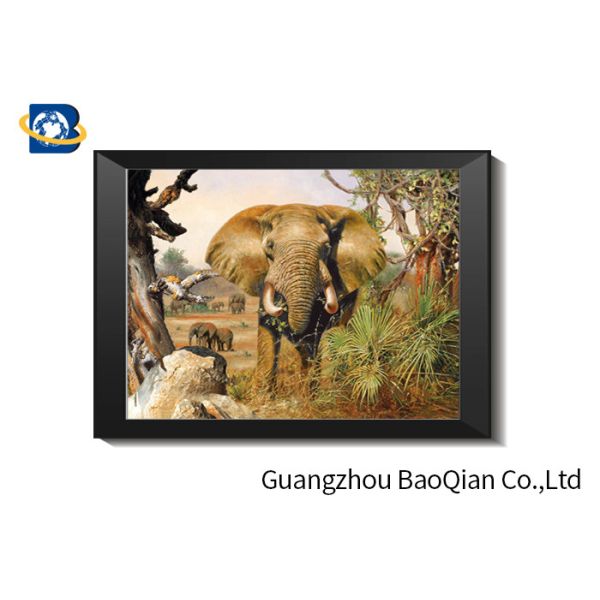 Flip Effect Lenticular Image 40 x 40 cm , 3D Lenticular Printing Pictures Elephant Theme