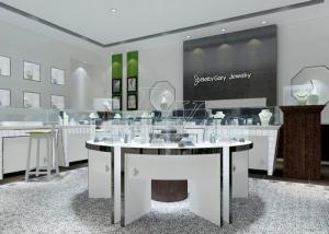 Quality Modern White Color Round Circle Jewellery Display Counter / Retail Display Cases for sale
