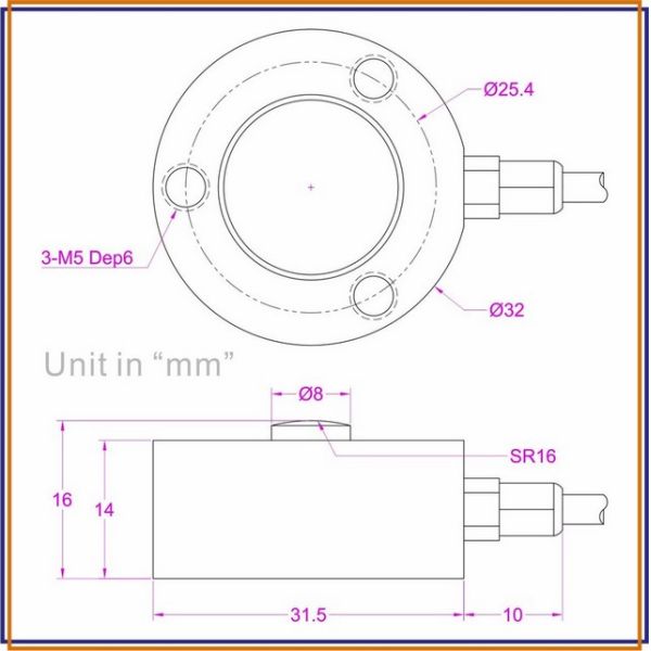 Low profile compression load cell 10KN 5KN 3KN 2KN 1KN