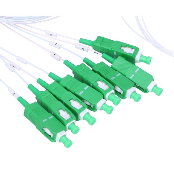 G657A1 SC APC Fiber Optic PLC Splitter 1x32 Mini OD 0.9 mm White Cable LSZH
