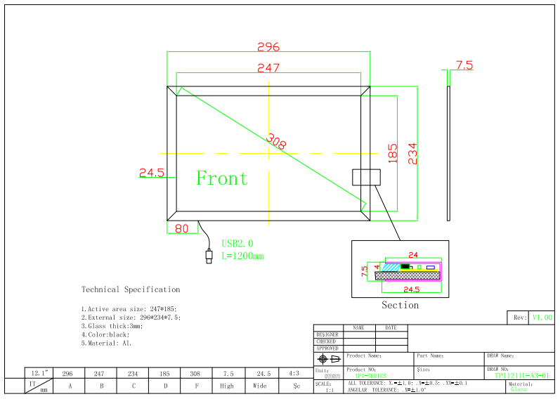 driver free 12.1 Inch IR Touch Panel With Calibration For Outdoor , No - Drift