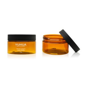 Round Plastic Cream Jar With Screw Top Lids Container 100g Face Mask Packaging