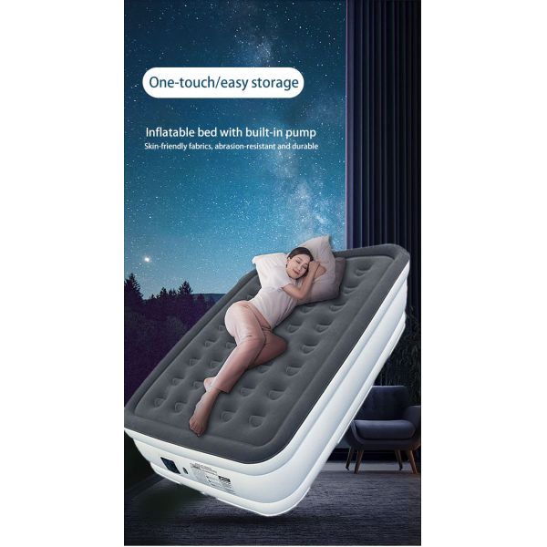 hot selling portable PVC Flocking Double Layer Air Bed Inflatable Air Mattresses