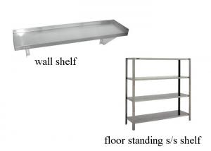 China Stainless Steel Kitchen Shelves Adjustable Height Solid Floor Standing Wall Shelves on sale