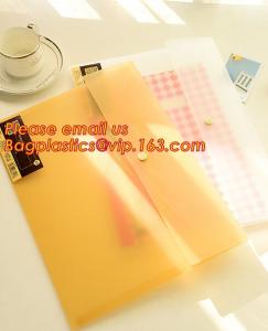China A4 Double pockets PP document wallet plastic pockets file folder, A4 size L-shape file folder on sale
