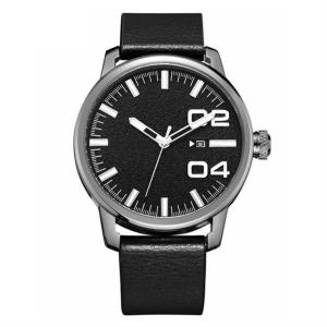Mens Pin Buckle Black Casual Watches Wear Resistant Leather Belt Quartz Watch