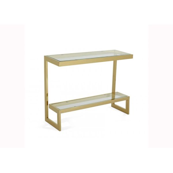 Double Layers 30KGS 79cm Modern Glass Console Table