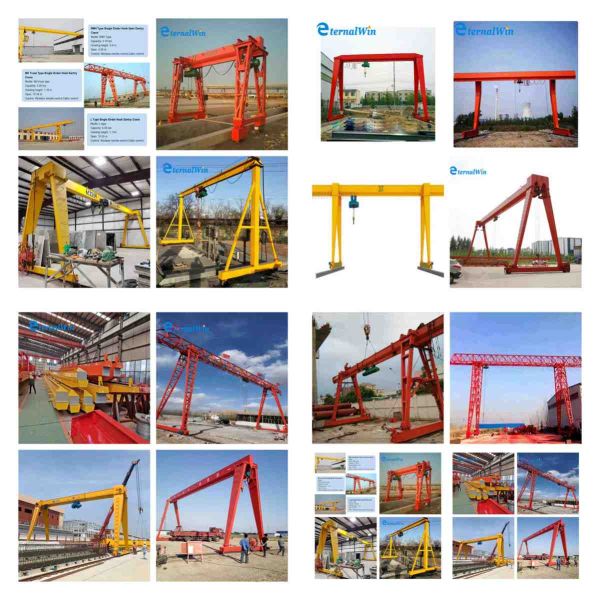 Single Girder Truss Bridge Crane Hoist Mobile Electric Overhead Gantry 3T 5T