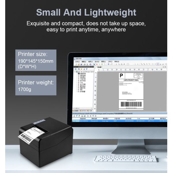 Auto Cutter 80mm 3 Inch Thermal Receipt Printer USB Bluetooth LAN Interface Desktop