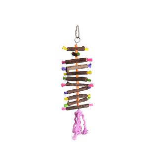 Quality natural wooden bird toys chewing sticks and sisal hanger rope for cockatiel budgie for sale