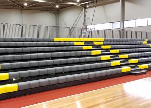 China Yellow Gray Bench 7 Rows 250mm Retractable Theater Seating on sale