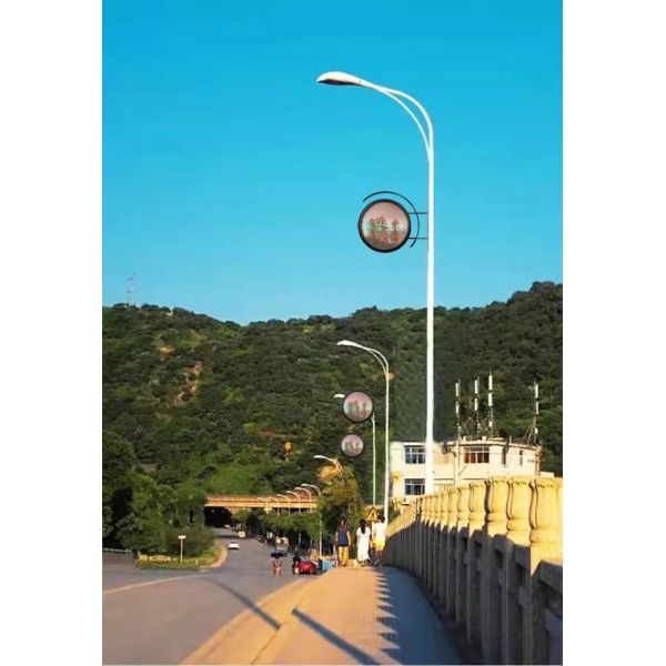 Outdoor Circular LED Store Signs , P4RGB Two Sides Store Logo Sign