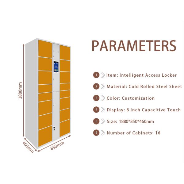 Smart Storage Locker Touch Screen Electronic Luggage Locker Intelligent Parcel Delivery Kiosk Steel Cabinet OEM