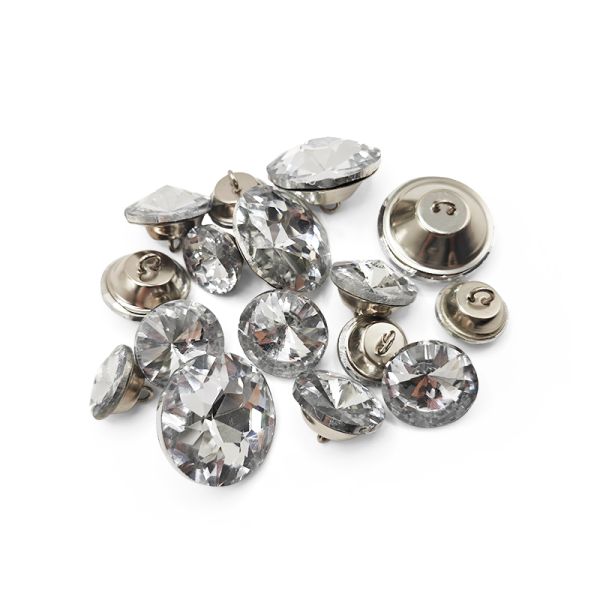 Gem Flower Upholstered Crystal Buttons Sofa Crystal Button Tufted Buttons Background Wall Decorative Crystal Drill Buttons