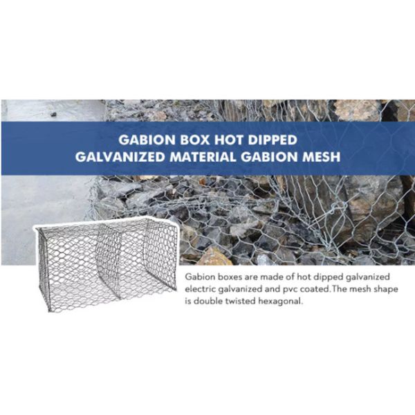 Hot Dip 4.0mm Galvanized Gabion Box Hexagonal Woven Mesh Retaining Wall