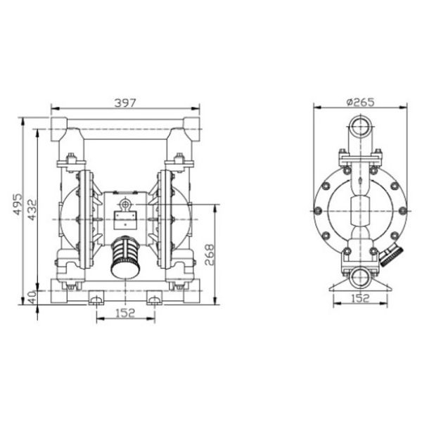 Pneumatic Stainless steel diaphragm pump for food processing transfer