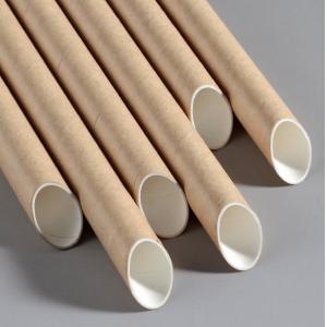 China 100% Biodegradable White Kraft Paper Straws Custom Logo Printing Single Paper Packaging on sale