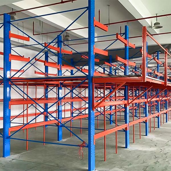 Double Faced Middle Heavy Duty Cantilever Shelving System Long Material Industrial Rack