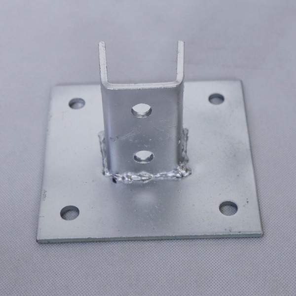 Hot Dip Galvanized Solar Mounting Bracket Base Custom Hole Pattern