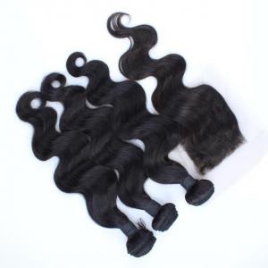 Quality Grade 8A Lace Frontal Closure with 3 Human Hair Bundles Brazilian Virgin Hair for sale