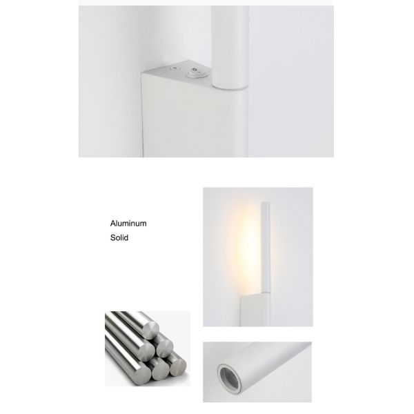 350 Modern Adjustable Swing Arm Wall Lamp Black White Light for Bedroom Bedside House Reading Living Room Home Hallway