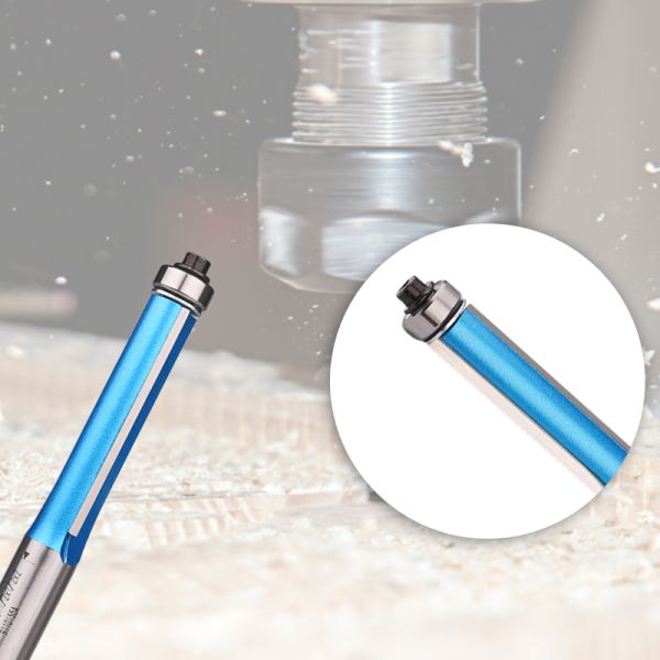 Lamboss Straight Bit With Bearing Woodworking Router Bit Long Blade Straight Bit With Bearing