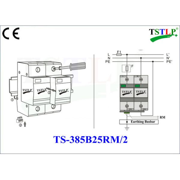 Reliable Single Phase Voltage Surge Protector , In 100ka Surge Protection Device