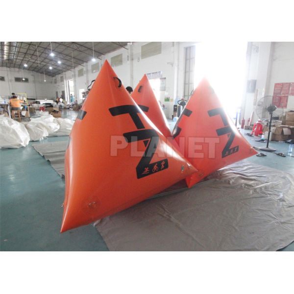 Water Game Triathlon Race Custom Logo Orange Triangle Shape Inflatable Marker Buoy For Racing Marks